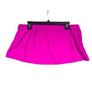 Collections by Catalina Women Pink Tummy Control Swim Skirt Orchid Burst L 12-14
